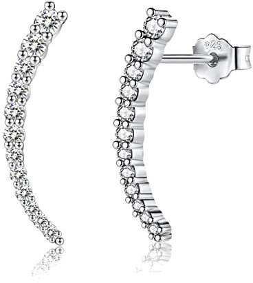 Damen Ohrstecker Silber 925-1 Paar Klein Erbse Ohrstecker Weißgold Ohrringe Set Funkelnde Ohrstecker Piercing Ohr Tragus Lippen Schmuck Damen Mädchen Geschenke