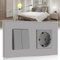 BSEED Lichtschalter mit Steckdose 2 Fach 2 Wege,10A Kristall Glas Platte Wandschalter mit 16A Schuko Steckdose Grau,Physische Unterputz Wechselschalter mit Steckdose- 157mm