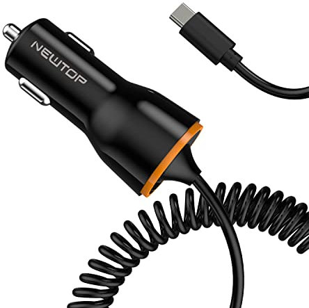 N NEWTOP Chargeur CC07 Câble Flexible Allume-cigare 3A Micro USB QC 3.0 Charge Rapide Charge Universel Voiture Camper Téléphone Tablette Compatible pour Xiaomi Oppo Realme Samsung Huawei (Noir)