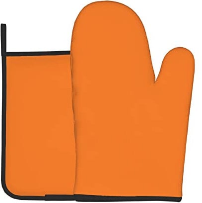 Beauty Burnt Orange Ofenhandschuhe und Topflappen-Set: >> für Küche, dekoratives Grillen, Kochen, Backen, Grillen, heiße Pads, hitzebeständig, waschbar für Theke