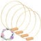 4 Stück 30cm Gold Metallring Hochzeit Tafelaufsätze Metall Makramee Ringe Drahtringe Metallring zum Basteln mit 4 Stück Holz Kartenhalter für DIY Hochzeit Tischdekoration Weihnachtskranz Deko