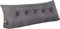 WINARA Einfaches Dreiecks-Lesekissen, großes Rückenlehnenkissen für Bett, Sofa, Tatami, Tagesbettkissen, Keil-Kopfteil-Kissen mit abnehmbarem Bezug (Dunkelgrau, 150x50x20)