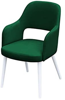 Mirjan24 Polsterstuhl K85, Wohnzimmerstuhl, Esszimmerstuhl mit Stoffbezug, Buchenholz Beine, Armlehnen, Rückenlehne, Küchenstuhl, für Lounge, Farbauswahl (Weiß, Magic Velvet 2225)