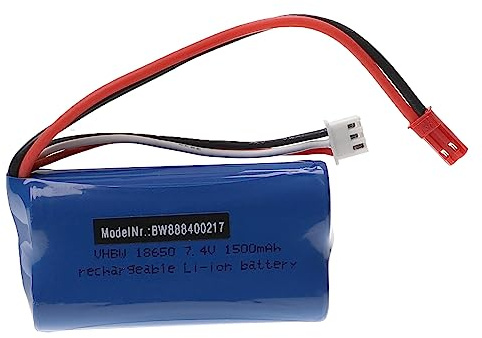 vhbw Akku für Modellbau z.B. kompatibel mit Wltoys, MJX, Huanqi, Rayline (1500mAh, 7,4V, Li-Ion, 69 x 38 x 18 mm)