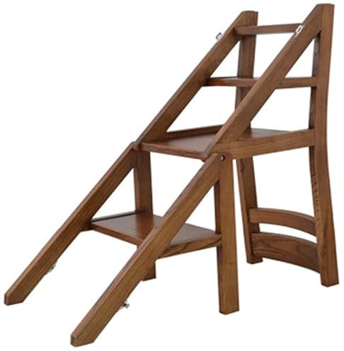 Restaurantleiter, Haushaltsleiter aus Holz, Schlafzimmer, klappbare Multifunktionsleiter, Größe 47,5 x 43 x 87 cm. Haushaltsleiter