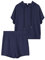 REORIA Damen Trainingsanzüge Kurzarm-Hoodie und fließende Shorts Jogginganzug Zweiteiler Overall Sommer Outfits Marineblau XL
