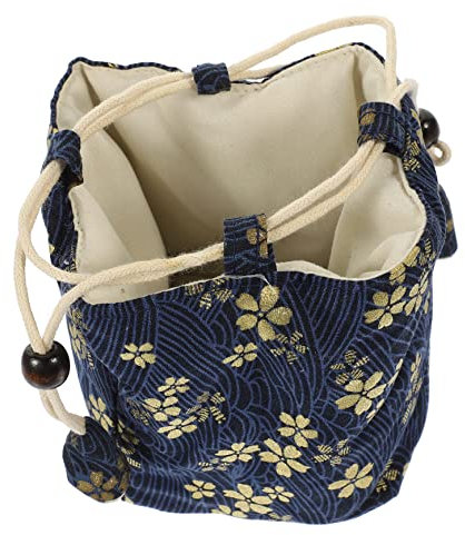 SHOWERORO Portable Teaware Storage Bag for Travel Decorative Teacup Pouch Teapot Container Tea Tool Carrying Bag Outdoor Kung Fu Tea Accessory Vintage Style