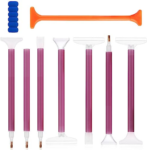 simarro Diamantmalerei Stift, 9 Stück Diamant Painting Zubehöhr Stift 5D Diamantmalerei Stift Diamond Malstift DIY Diamantmalerei Stickerei Nagelwerkzeug Painting Craft (Lila)