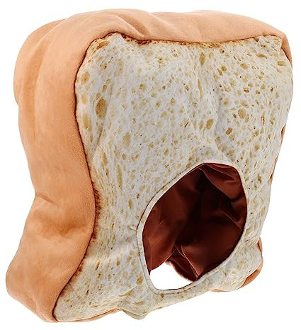 TOYANDONA Toast Hut Hüte Für Erwachsene Hut Urlaub Plüsch Hut Cosplay-kostüm Winterkissen Wintermütze in Brotform Diy-selfie-requisite Plüschmütze Kleidung Pp Baumwolle Kind Schmecken