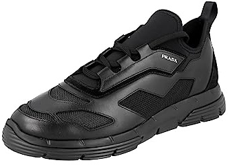 Prada Herren Schwarz Leder Sneaker 4E3515 DEP F0002 41.5 EU/UK 7.5