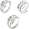 Anxiety Ring Spinner Ringe Verstellbar Anti Stress Ring Angst Ring Fidget Ring Angst Zappel-Band Spinner Ring Verstellbar Silber Damen Ringe für MäDchen Herren Geburtstags-Party-Geschenke (3 Stück)