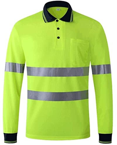 JYARZ Warnwesten Reflektorweste Reflektierendes Langarmes V-Ausschnitt-T-Shirt, Hohe Sichtbarkeit Sicherheitsweste, Zum BAU Von BAU, Imbiss, Radfahren Sicherheitsweste (Color : Grün, Size : S)