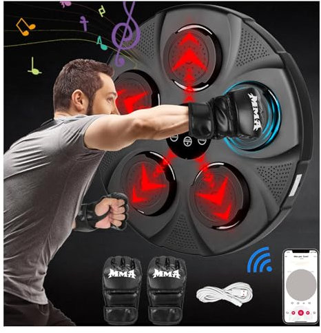 ZWDMAER Intelligente elektronische Musik-Boxmaschine, Wandmontierte Boxmaschine, Training Stanzausrüstung, Boxing Target Workout Maschine für Zuhause, Indoor und Fitnessstudio