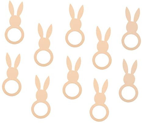 HOMSFOU 10 Stück Kaninchen-Serviettenringe Metalldekor Holz-Serviettenhalter Holz-Serviettenornamente Hasen-Servietten-Zubehör Kleiner Serviettenkreis