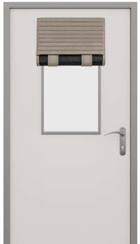 Muamar French Door Curtains Privacy Door Blind, Front Door Window Curtain, Venetian Blinds Style Door Window Cover, 1 Panel (Light Brown, W12” x L40”)