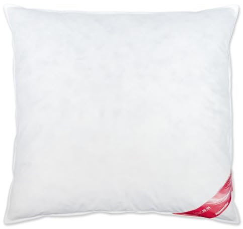 Künsemüller Kopfkissen 80x80cm mit 100% Gänse-Feder-Füllung, Federkissen mit feinem Baumwollbezug, Allergiker geeignet & waschbar, OEKO-TEX 100, Kissen mit starker Stützkraft, Füllgewicht: 1300g