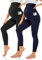 TNNZEET Umstandsleggings Damen Umstandsmode Blickdicht Schwangerschaft Leggings Umstandshose Lang mit Taschen für Yoga(Schwarz/Marineblau,S)