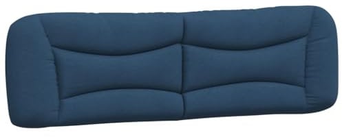 vidaXL Kopfteil Kissen, Kopfteilkissen für Schlafzimmer, Rückenkissen Bett mit Reißverschluss, Kopfpolster Bettkissen, Blau 180cm Stoff