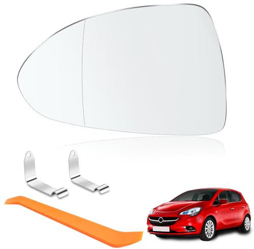 Spiegelglas Ersatz für Opel Corsa D 07.2006-08.2014 Corsa E 09.2014-06.2019 Außenspiegel Glas Fahrerseite Beheizbar Ersatzspiegelglas Außenspiegel Asphärisch Auto Spiegelglas Links Seitenspiegel Glas