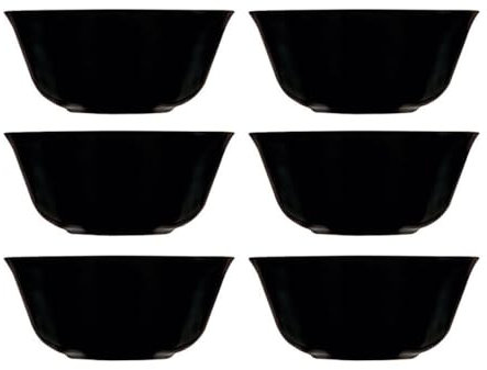 Luminarc Carine Negro 6 Bol Vidrio 12cm Opal Apto Microondas Apto Frigorífico Reciclable