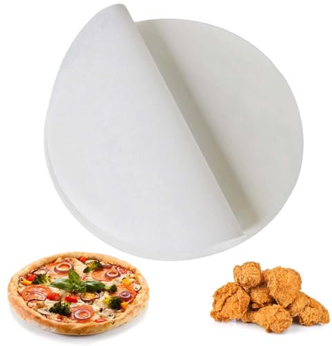 200 unidades de papel de horno redondo, diámetro de 30 cm, redondo antiadherente, papel para hornear para barbacoa, redondo, resistente al calor, lámina redonda para hornear, barbacoa, pizza, tartas,