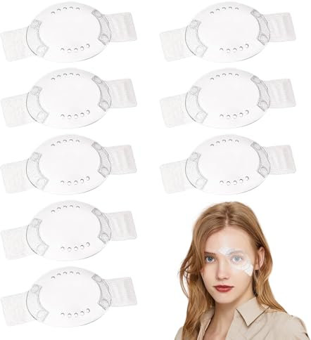 GUTERTOP 8 Stück Transparent Medizinisch Augenklappen, Bequeme Augenmaske nach Operationen, Atmungsaktiv Augenklappe Kunststoff-Augenklappen mit kleinen Loch für Erwachsene Kinder