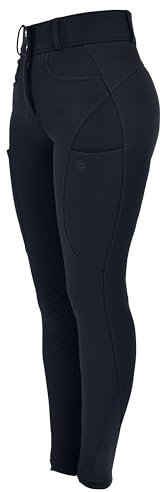 4Riders Damen Winterreithose – Thermo-Reithose Boston Vollgrip mit Handytasche, Dark Blue, 36