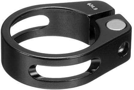 sourcing map Bike Seat Post Clamp 34.9mm Clip Aluminum Alloy Bicycle Locking Seat Post Ring with M4 Hex Screw for 30.4 to 31.6mm Bicycle Mountain Road Bike Tube, Black