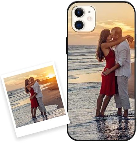 Coiwxmoi Personalisierte Handyhülle für iPhone 11 6,1'', Personalisiert Hülle mit Eigenem Bild Foto Selbst Gestalten Schutzhülle, Individuelle Design Stoßfest Silikon Case für iPhone 11,Schwarz