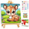 Mafenr Art Peinture Numero Enfant, Cerf Peinture par Numero Enfant, Cerf Paint by Numbers pour Décoration et Cadeaux, Avec Cadre et Chevalet 20x20cm
