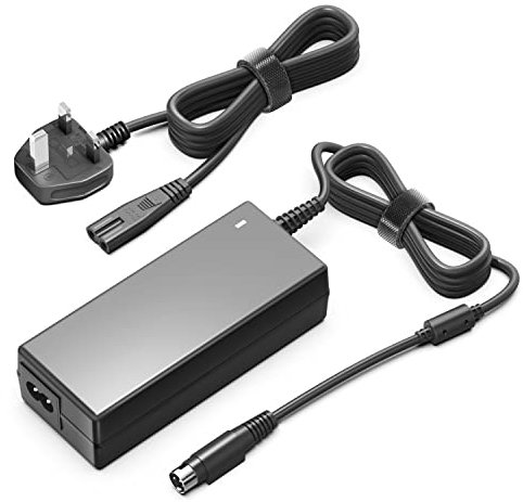 TAIFU 24V 4Pin Power Supply Adapter Compatible with Thrustmaster T-GT TGT II TGTII Force Feedback Racing Wheel Servo Base 4169099 96W DC24V 4A 4PIN Thrustmaster Power Cable Cord Charger