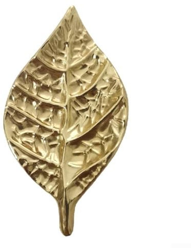 Sandyseptember Eleganter Schubladengriff aus Messing, Blatt-Design, für moderne Schrank- und Möbelgriffe, Natur-Design