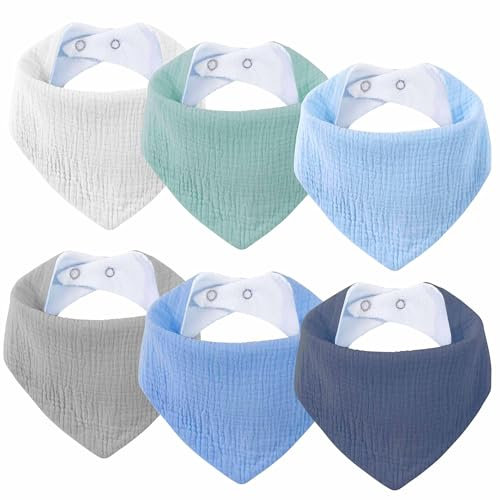 SLOSH Lätzchen Baby Für Neugeborene Bandana Geburt Mädchen Jungen Baumwolle Kinder Unisex Set Druckknopf (Farbe Blau)