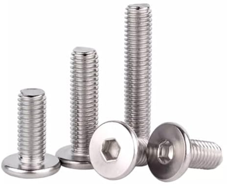 Foyoram Lot de 100 vis à tête plate M2 x 6 mm en acier inoxydable avec six pans creux - Grande tête - Vis de machine (M2 x 6 mm)
