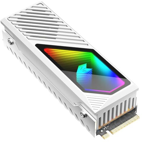 Ptdfjspt New RGB M.2 2280 SSD Heatsink M.2 Radiator 5V 3 Pin ARGB Solid State Drive Cooler Built-in Fan Hard Drive Heatsink B