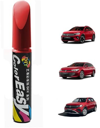 Treesiche Autolack Lackstift für VW, Lackstift Auto, Autokratzer Reparaturmittel Autolack Reparatur für Volkswagen Reparaturwerkzeug, Kings Red Metallic (LC3J/P8)