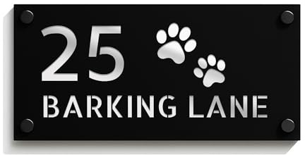 Red Ocean Personlised Door Sign Dog Themed House Number Plaques 3D Laser Cut 280x140mm Door Number House Address Signs For Outside Dog Sign