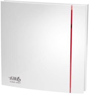 AIR 6 Cloud-150T Silent Yet Powerful Bathroom Extractor Fan with Timer | Delivering 63.9l/s (230m3/hour) | Wall or Ceiling Mounted | White, IP45, for 6/150 mm ducting