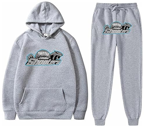 Tuta da uomo, a maniche lunghe, Y2K, con cappuccio e pantaloni da jogging, set completo unisex, A 05., XL