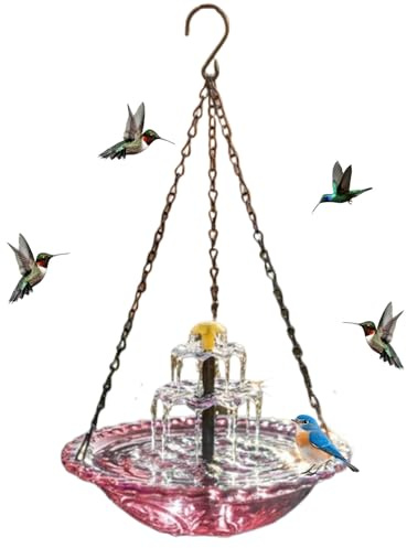 Fontaine Solaire pour Bain d'Oiseaux Abreuvoir d'Extérieur pour Colibris