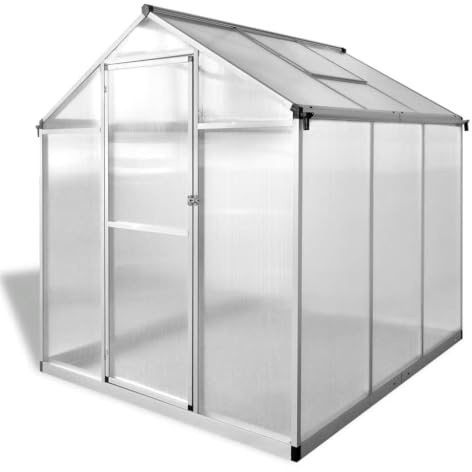Serra in alluminio, 3,46 m², pannelli in policarbonato a doppia parete | Resistente ai raggi UV, termoisolante, da -20 °C a 70 °C, sistema di grondaia, ventilazione