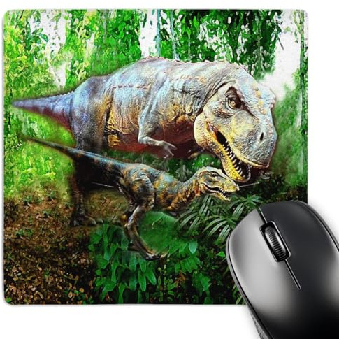 3dRose mp_4096_1 8 x 8-Inch Dinosaurs Mouse Pad