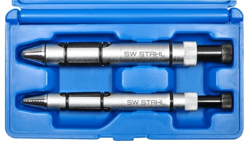 SW-Stahl Kupplungszentrierwerkzeug - 2-tlg. Satz für Pilotlager - 410150L | Zentrierung der Kupplungsscheibe für BMW & Mercedes-Benz - 15-26,6 mm Durchmesser - Hochwertige Kunststoffkassette