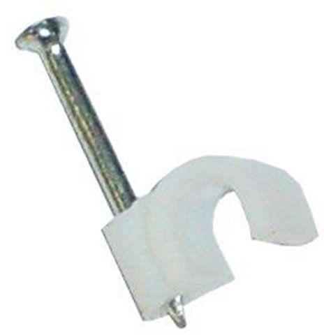 Tower 4mm Round White Cable Clips - Pack of 20