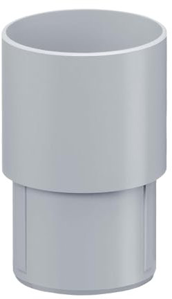 INEFA Fallrohr Verbinder, PVC DN50 / 50mm Grau Ablaufrohrverbinder Dachrinnenzubehör, einfache Steckmontage, Made in Germany