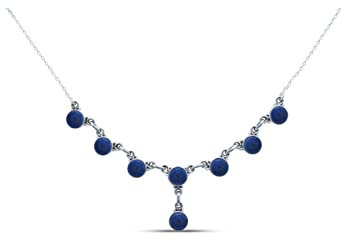 mantraroma Kette 925 Silber Edelstein Collier Silber Damen Sterling Silber Halskette Geschenk (MCO-006)