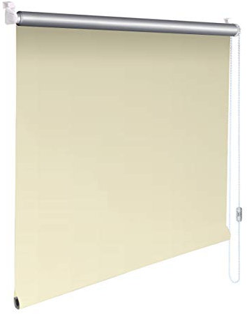 Sonnenschutz-HH® - Mini Thermo Verdunkelungsrollo Thermorollo Minirollo Rollo KLEMMFIX Seitenzugrollo Kettenzugrollo inkl. Klemmträger ohne Bohren - Außenmaß Breite 65 x 130 cm Höhe - Creme