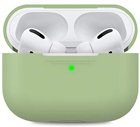 AHASTYLE AirPods Pro Case Protective Cover [Front LED Visible] Compatible with Apple AirPods Pro 2019 (Without Carabiner, Avocado Green)