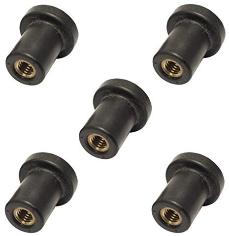 cyclingcolors 5x Dadi gomma rondelle copertura carenatura antivibranti moto ad espansione dado, M5