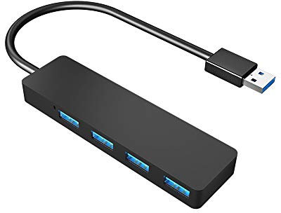 Mitesbony USB 3.0 Hub, 4 Ports USB Extra Slim Ultralight, Daten-Hub USB-Adapter kompatibel mit MacBook Air/Pro/Mini, iMac, MacPro, PS4, Xbox, Surface Pro, XPS, PC, USB-Flash-Laufwerken, mobiler Festpl